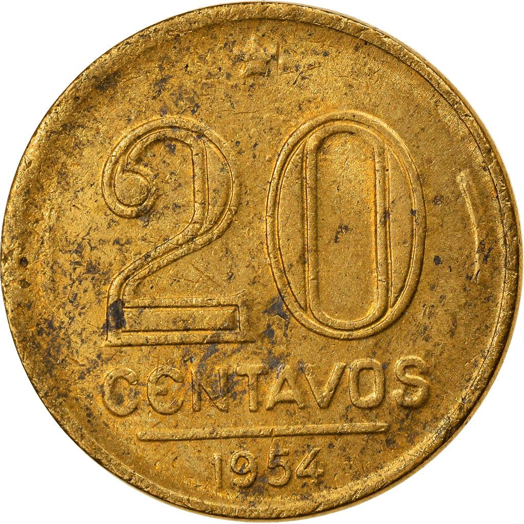 Brazil | 20 Centavos Coin | Ruy Barbosa | Km:562 | 1948 - 1956