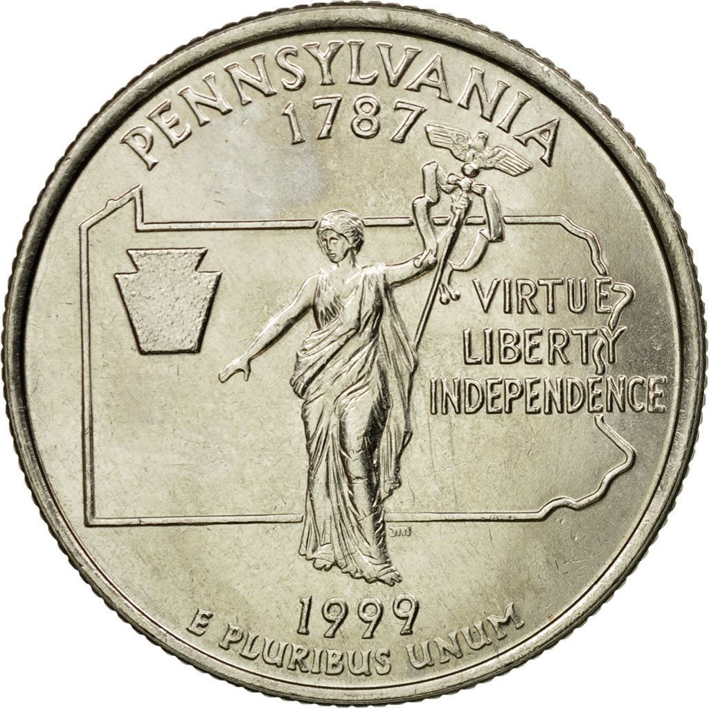 United States | 1/4 Dollar Coin | Pennsylvania | Km:294 | 1999