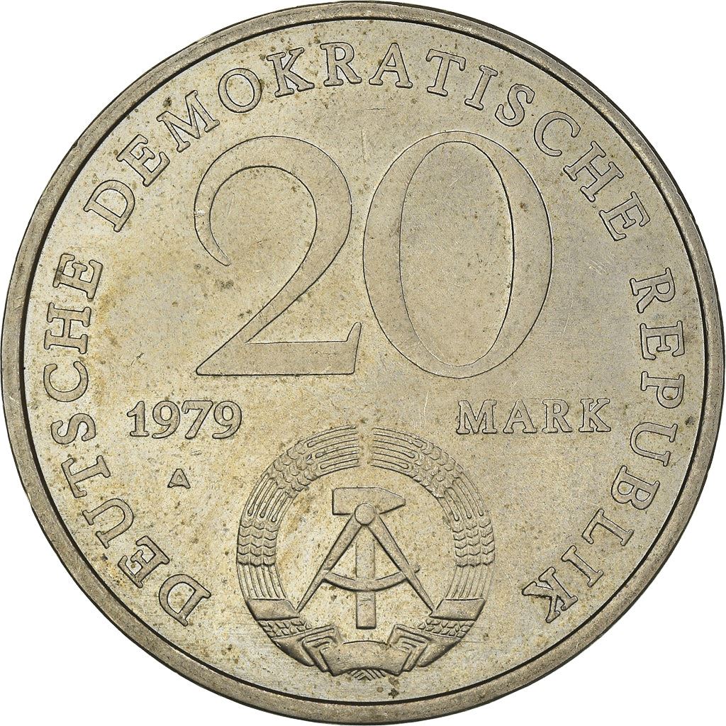 German Democratic Republic | 20 Mark Coin | Workers | Factory | KM75 | 1979