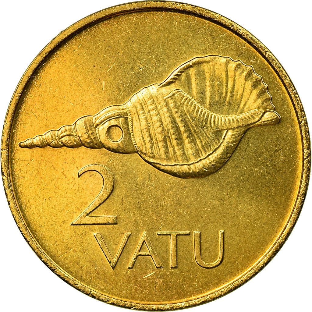 Vanuatu | 2 Vatu Coin | Melanesian Warrior | Triton Conch Shell | Km:4 | 1983 - 2002