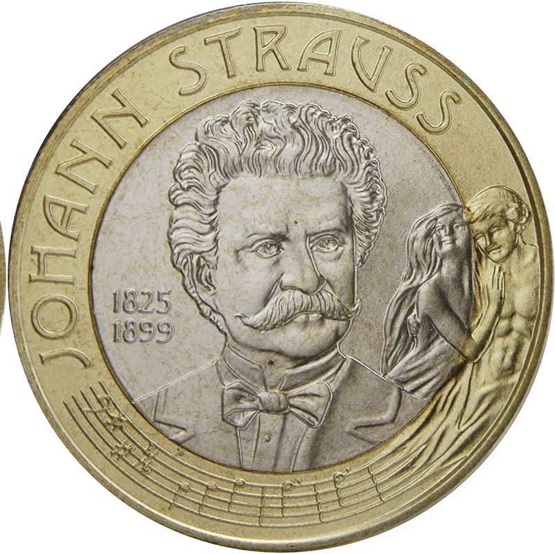 Austria 50 Schilling Coin | Johann Strauss | KM3061 | 1999