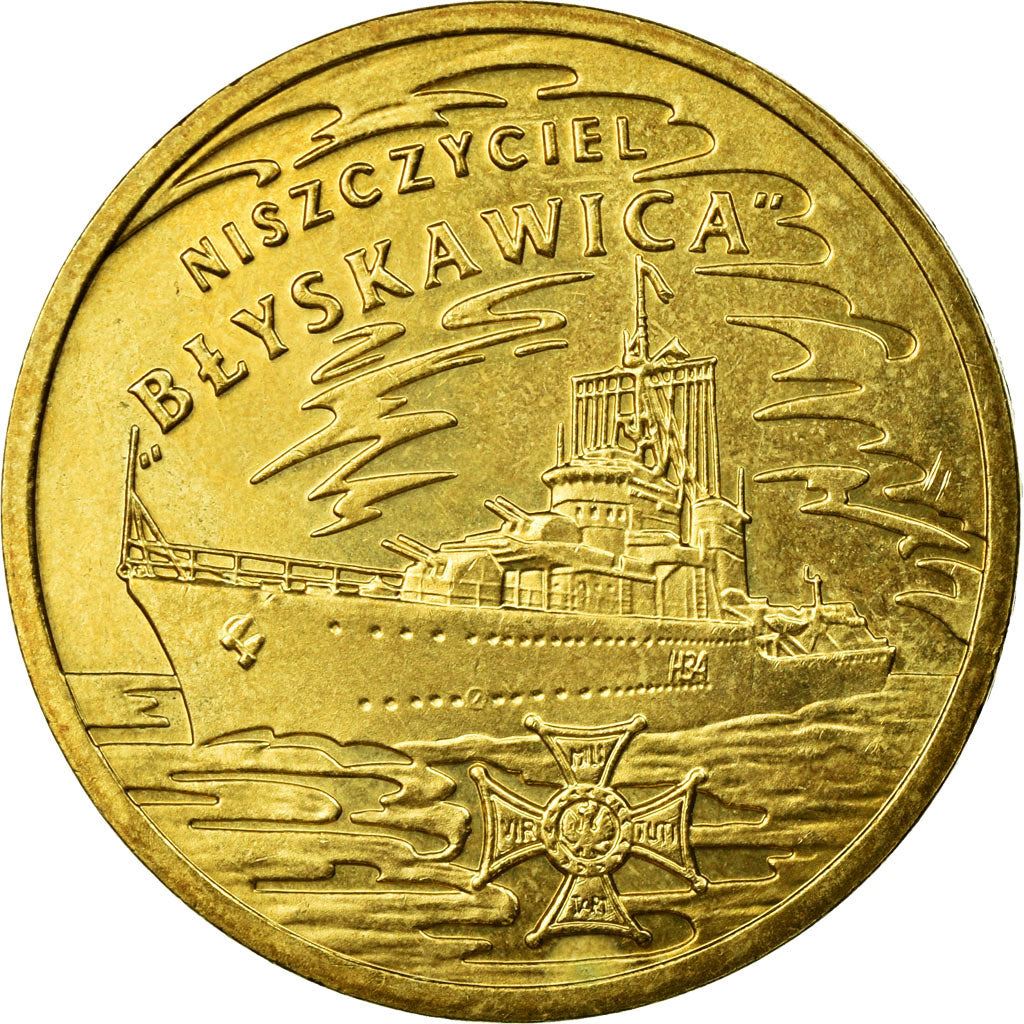 Poland | 2 Zlotys Coin | „Błyskawica” Destroyer | Y:820 | 2012