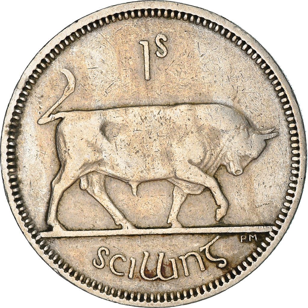 Moneta Irlanda 1 Scilling Irlandese | Arpa Celtica | Toro | KM14a | 1951 - 1968
