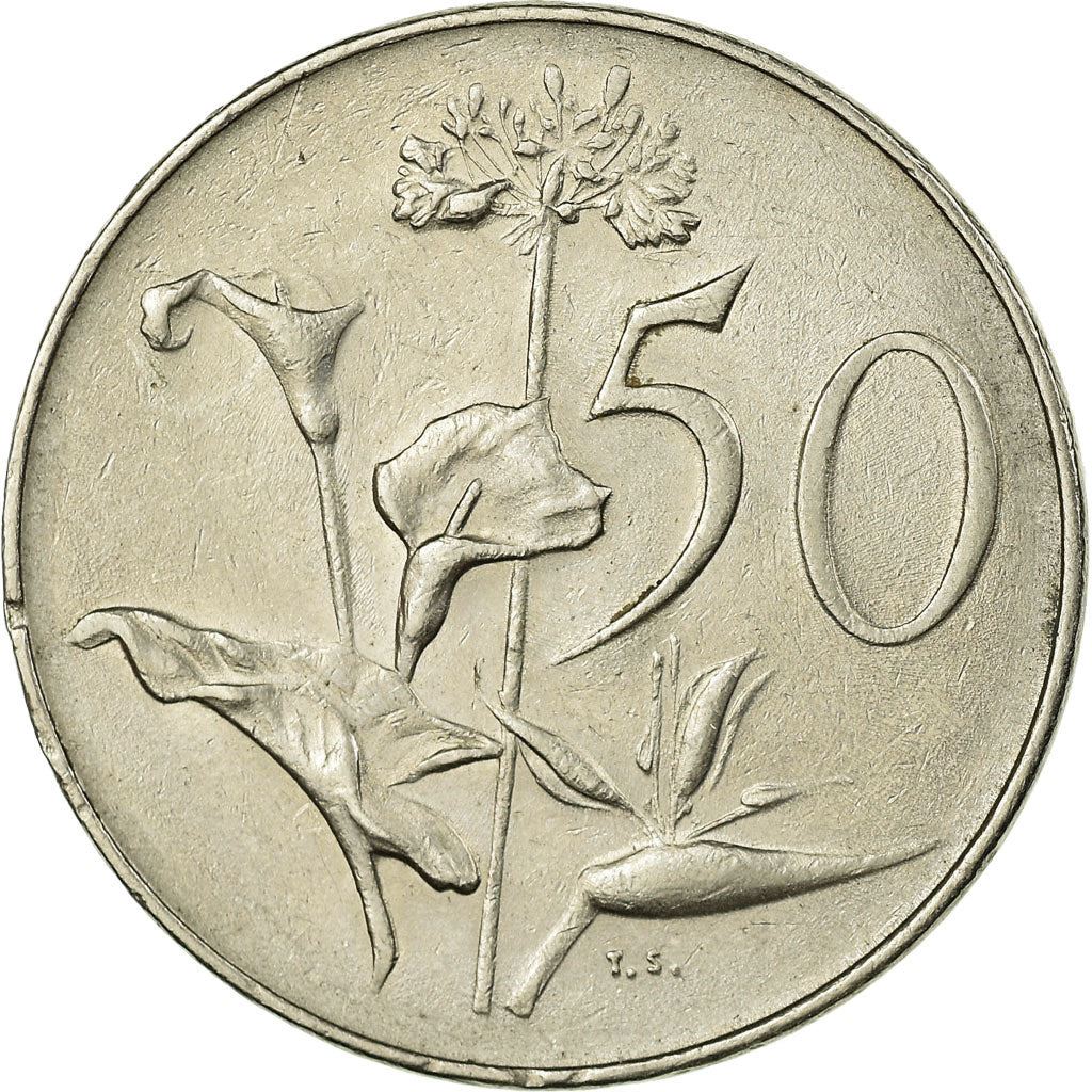 South Africa 50 Cents Coin | Charles Swart | Afrikaans Legend - SUID AFRIKA | KM79.2 | 1968