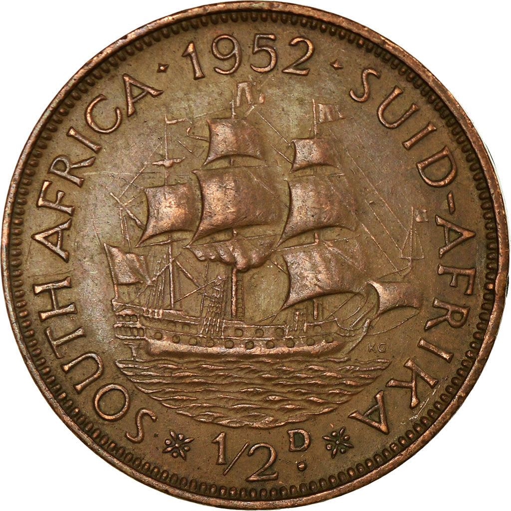 South Africa 1/2 Penny Coin | George VI | KM33.2 | 1951 - 1952
