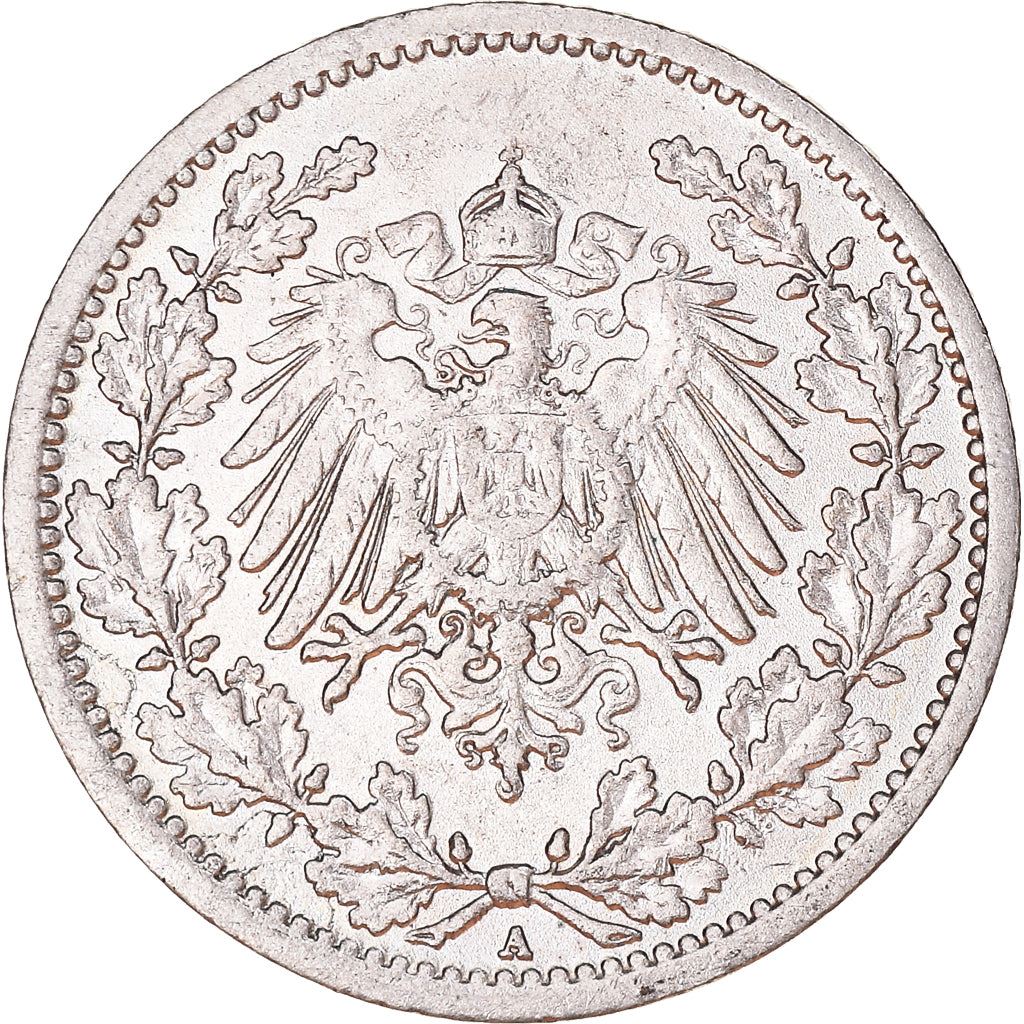 German Empire 1/2 Mark Coin | Deutsches Reich | Wilhelm II | Type 2 | KM17 | 1905 - 1919