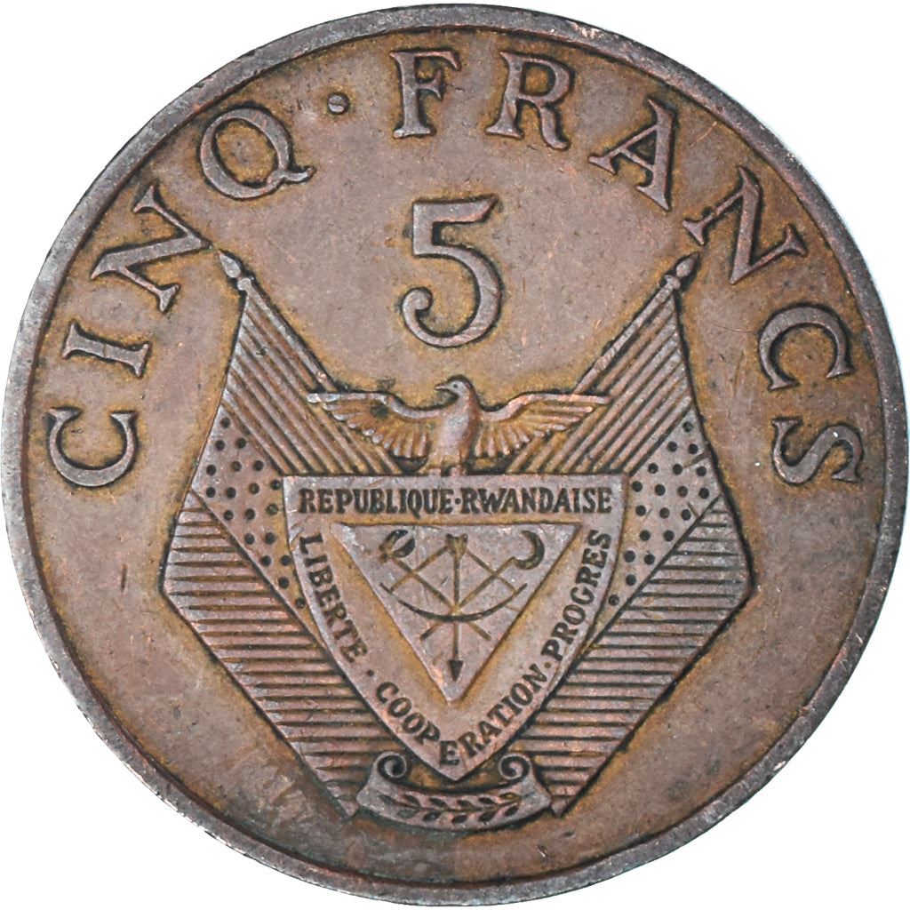 Rwanda | 5 Francs Coin | Coffee Plant | Km:13 | 1974 - 1987