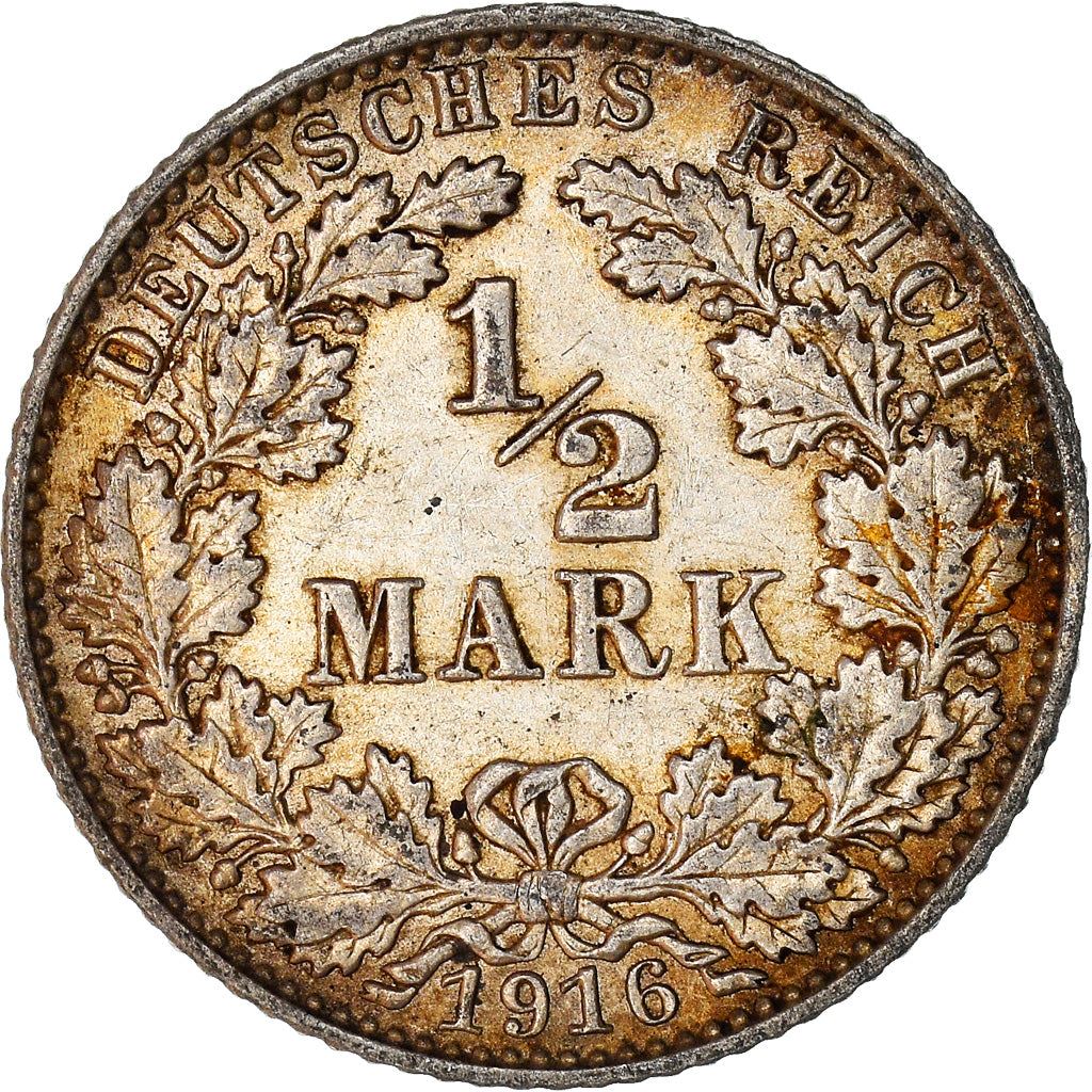 German Empire 1/2 Mark Coin | Deutsches Reich | Wilhelm II | Type 2 | KM17 | 1905 - 1919