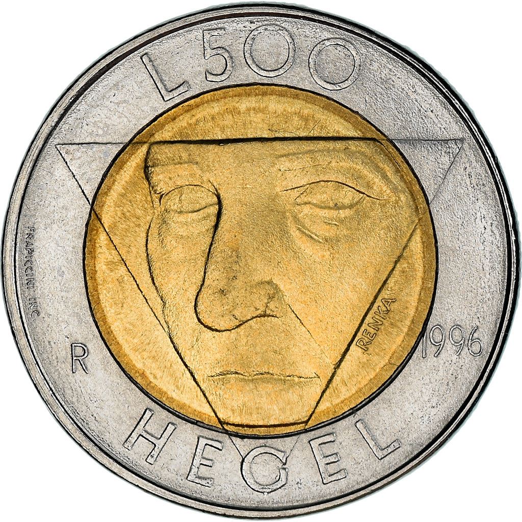 San Marino | 500 Lire Coin | Friedrich Hegel | Km:357 | 1996