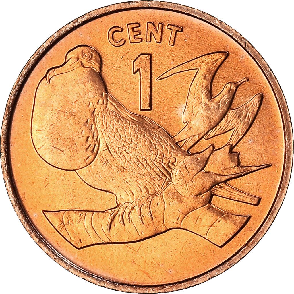 Kiribati | 1 Cent Coin | Frigate birds | Km:1A | 1992