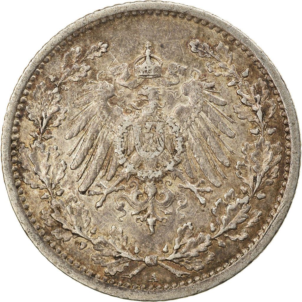German Empire 1/2 Mark Coin | Deutsches Reich | Wilhelm II | Type 2 | KM17 | 1905 - 1919