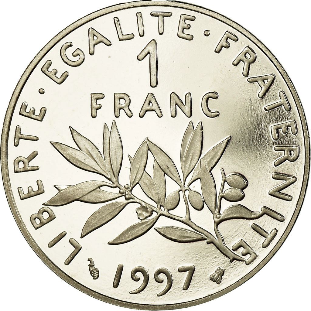 French 1 Franc Coin | Signature D'AP. O.ROTY | proof | KM925.2 | France | 1991 - 2001