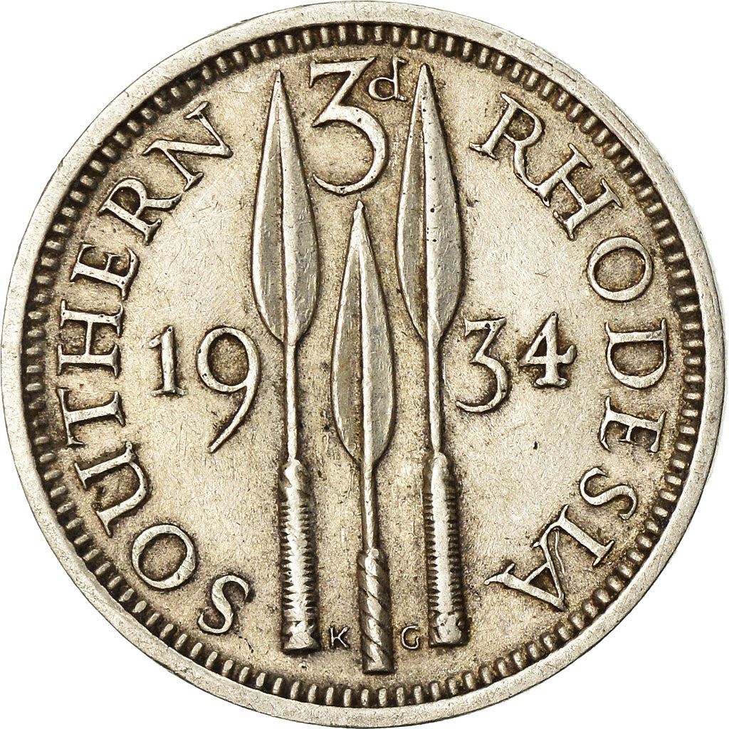 Southern Rhodesia | 3 Pence Coin | George V | Spears | Km:1 | 1932 - 1936