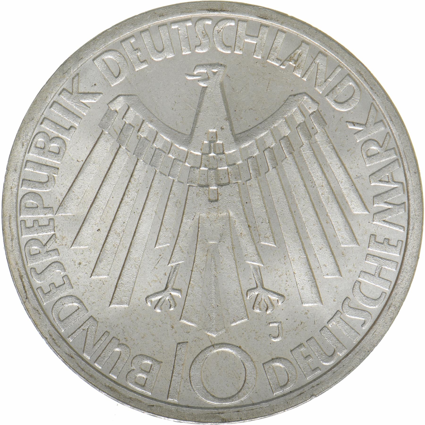 République fédérale d'Allemagne | Pièce de 10 Deutsche Mark | Jeux olympiques | KM:134 | 1972