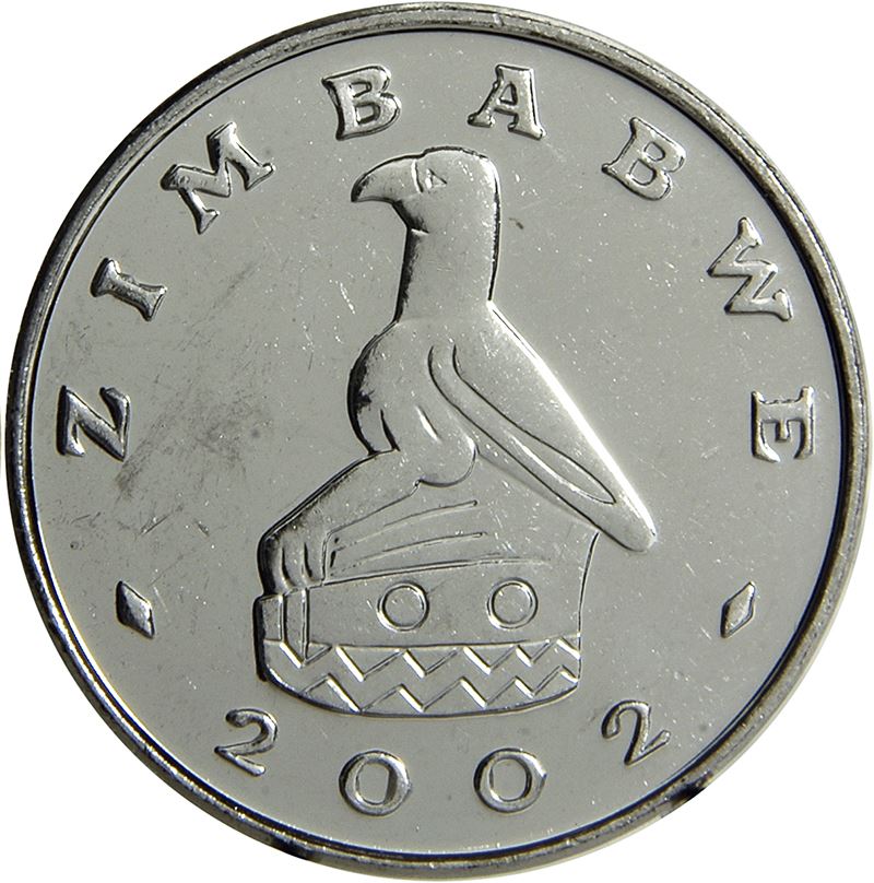 Zimbabwe | 20 Cents Coin | Bateleur Eagle | Birchenough Bridge | Sabi River | KM4a | 2001 - 2003