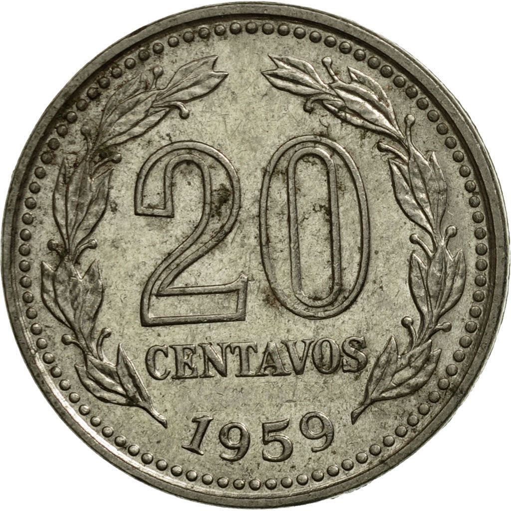 Argentina | 20 Centavos Coin | Oudine | Phrygian cap | KM55 | 1957 - 1961