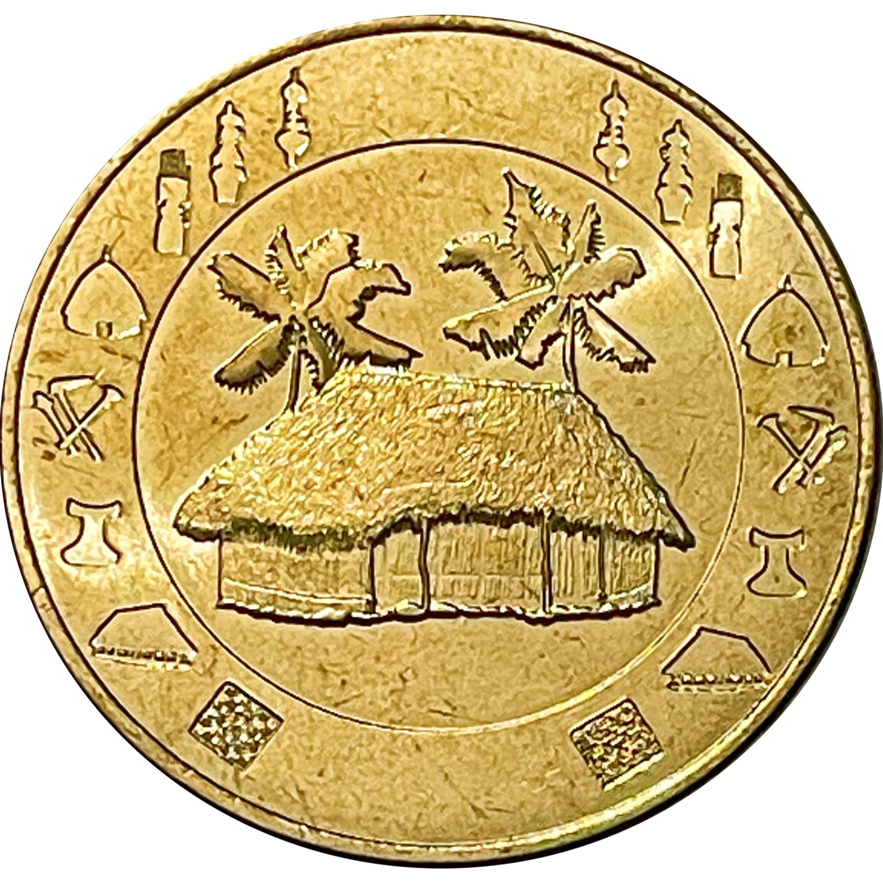 French Pacific Territories | 100 Francs Cfp Coin | Waves | Hut | Palm Tree | 2021 - 2022