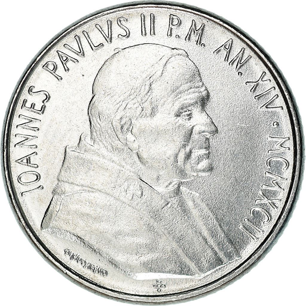 Vatican City | 100 Lire Coin | John Paul II | Km:239 | 1992