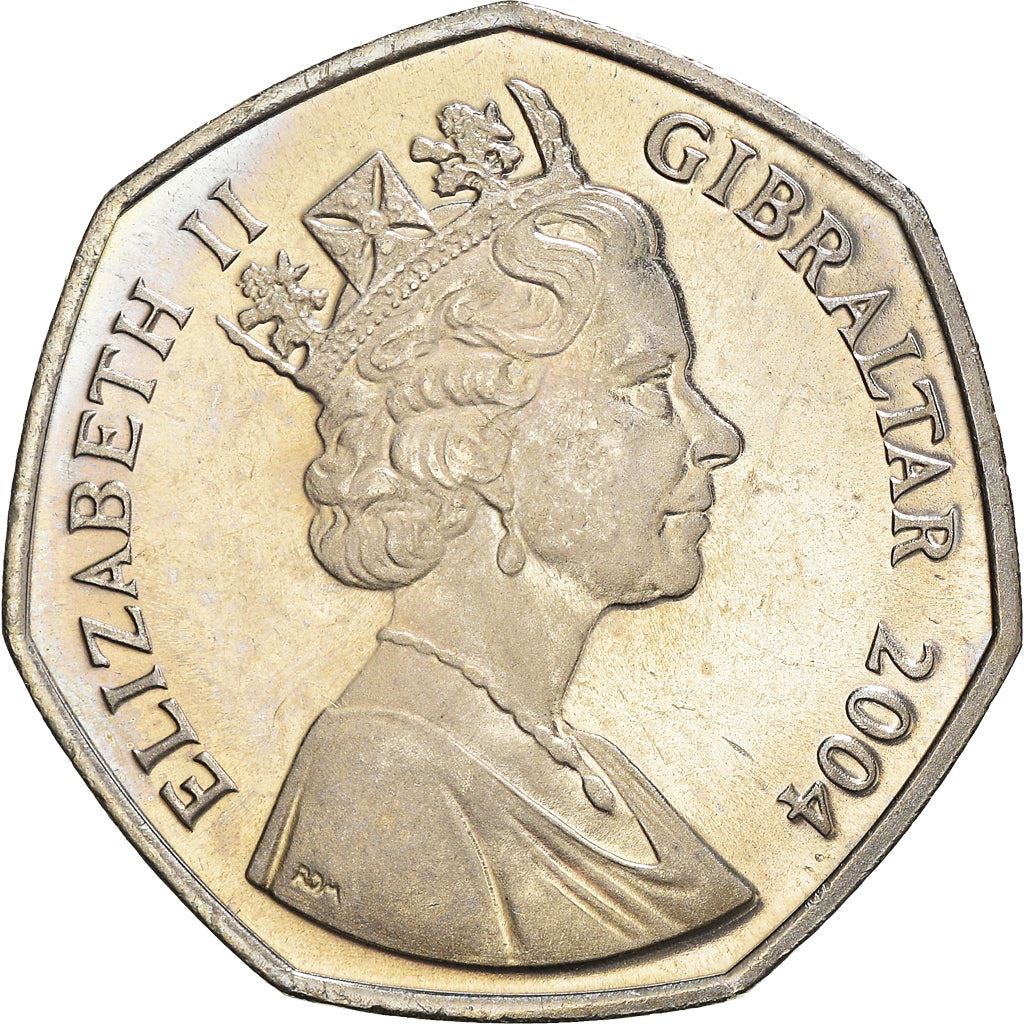 Gibraltar | 50 Pence Coin | Ships | Km:1050 | 2004