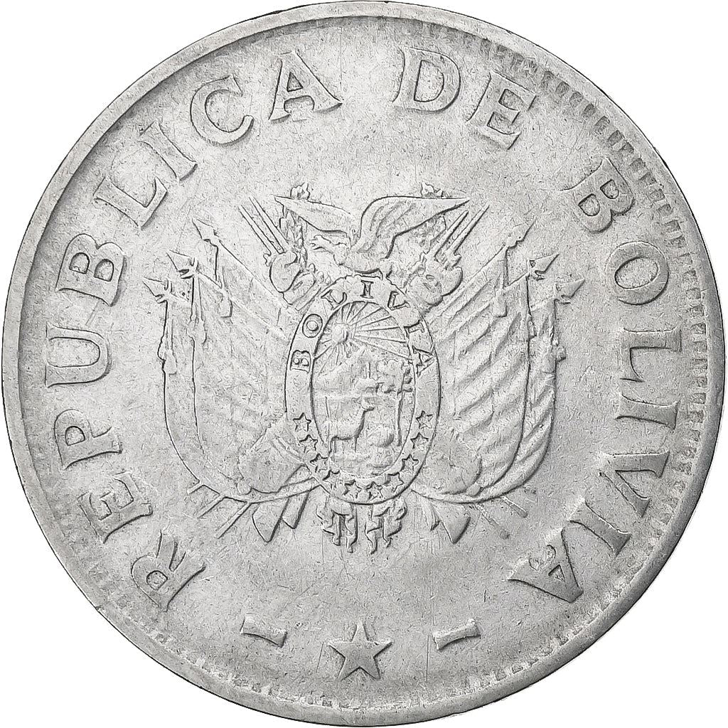 Bolivia | Munt van 1 boliviano | Roestvrij staal | Wapen | KM:205 | 1987-2008