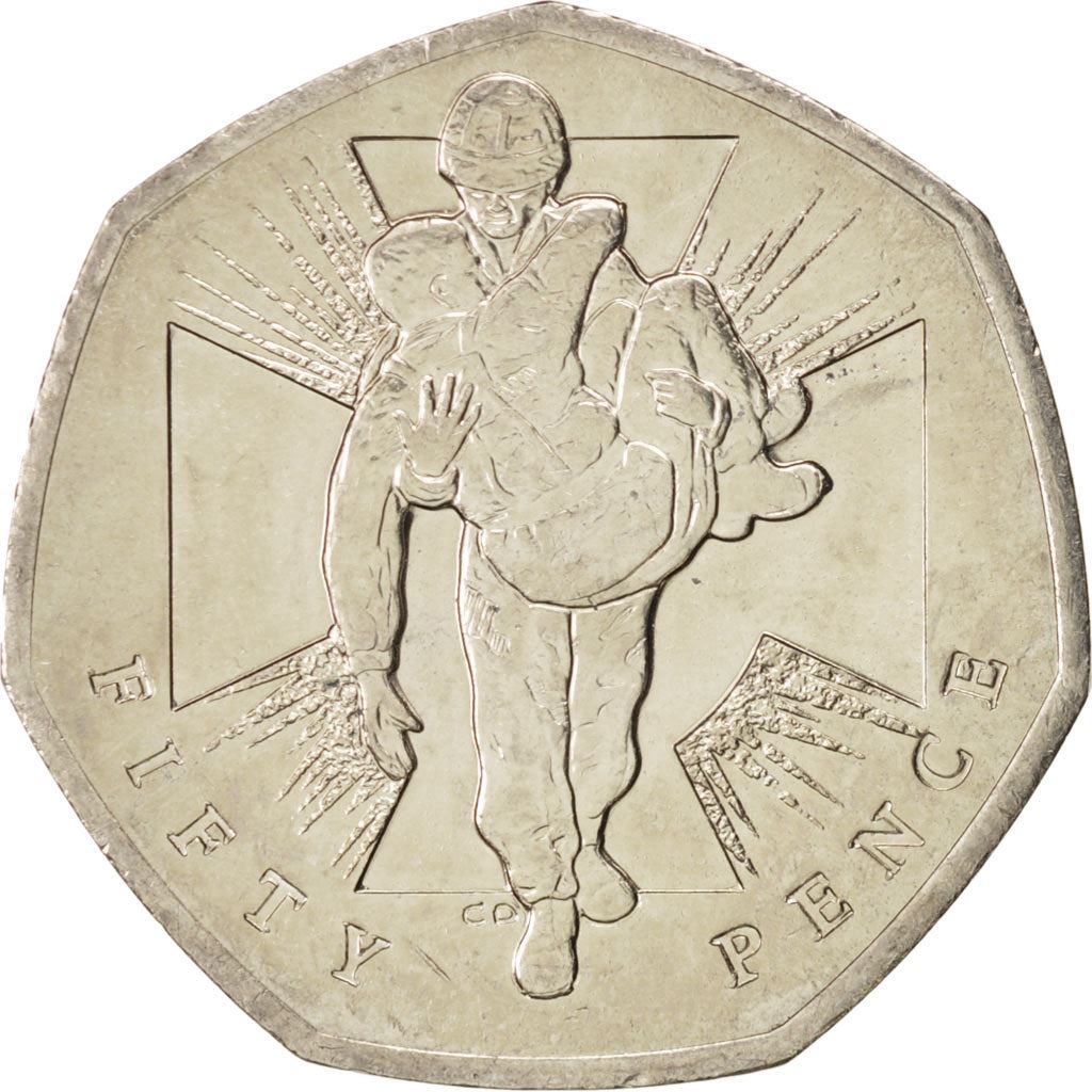 United Kingdom | 50 Pence Coin | Elizabeth II | 4th portrait | Victoria Cross | Soldier | 2006 - 2009