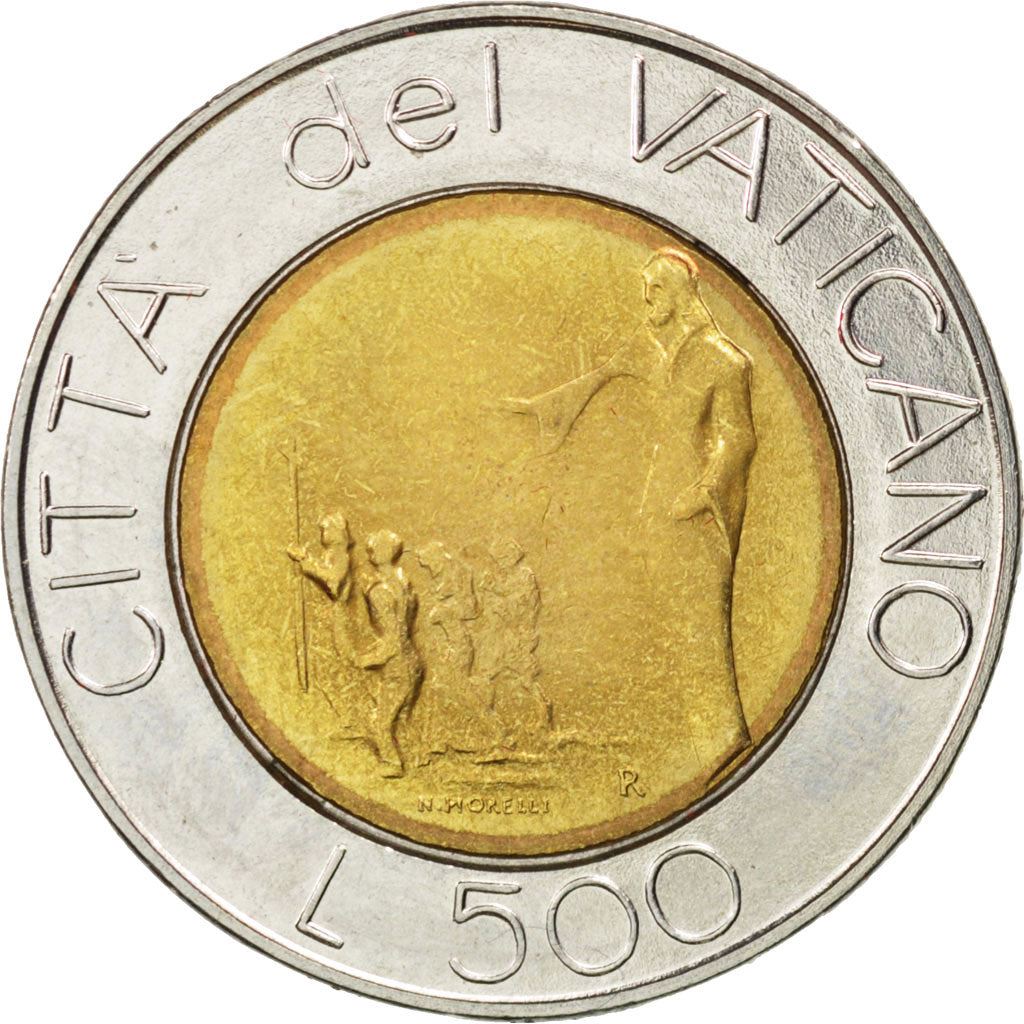 Vatican City | 500 Lire Coin | John Paul II | Km:233 | 1991
