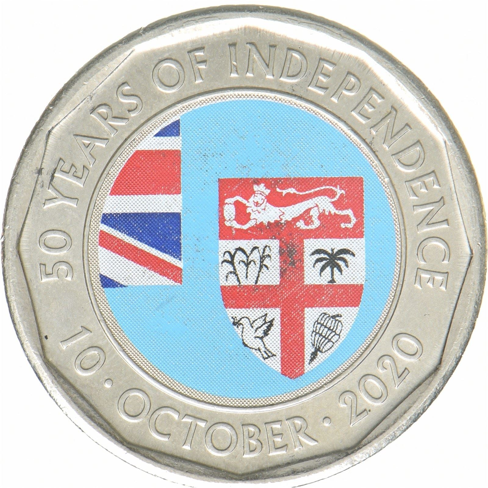 Fiji | 50 Cents Coin | Independence | Nickel plated steel | KM:839 | 2020