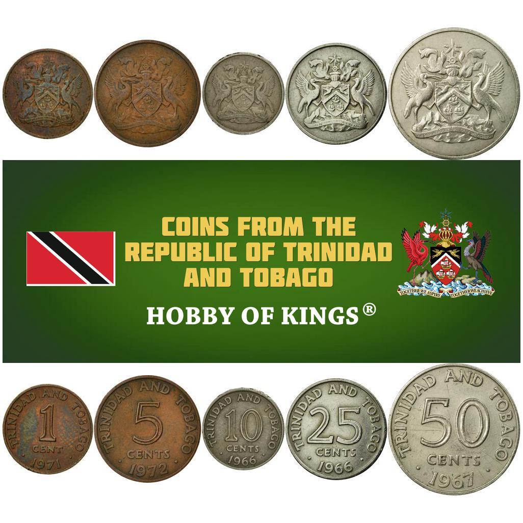 Trinidad and Tobago | 5 Coin Set | 1 5 10 25 50 Cents | 1966 - 1973