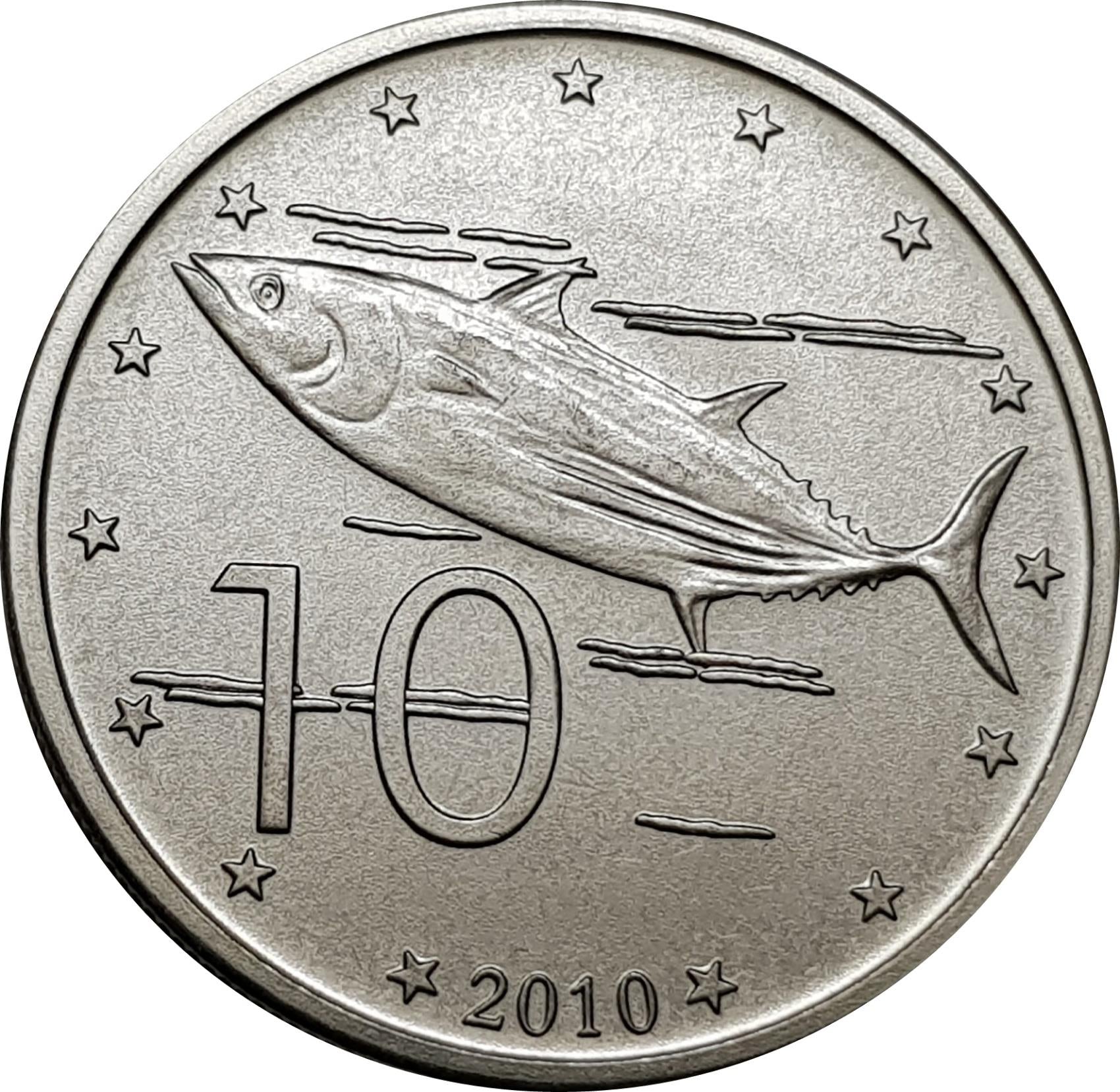 Cook Islands | 10 Cents Coin | Elizabeth II | Tuna Fish | KM:759 | 2010