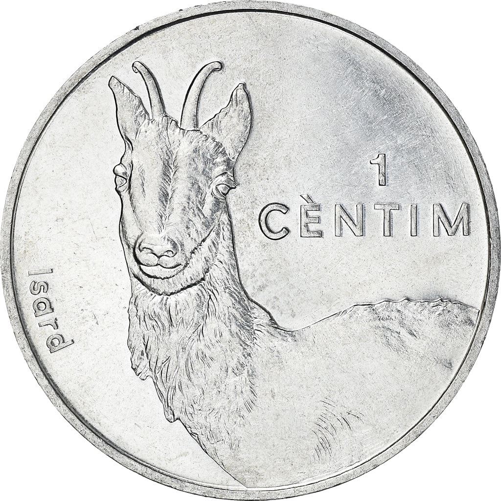 Andorra | 1 Centim Coin | Pyrenean Chamois | Km:177 | 2002