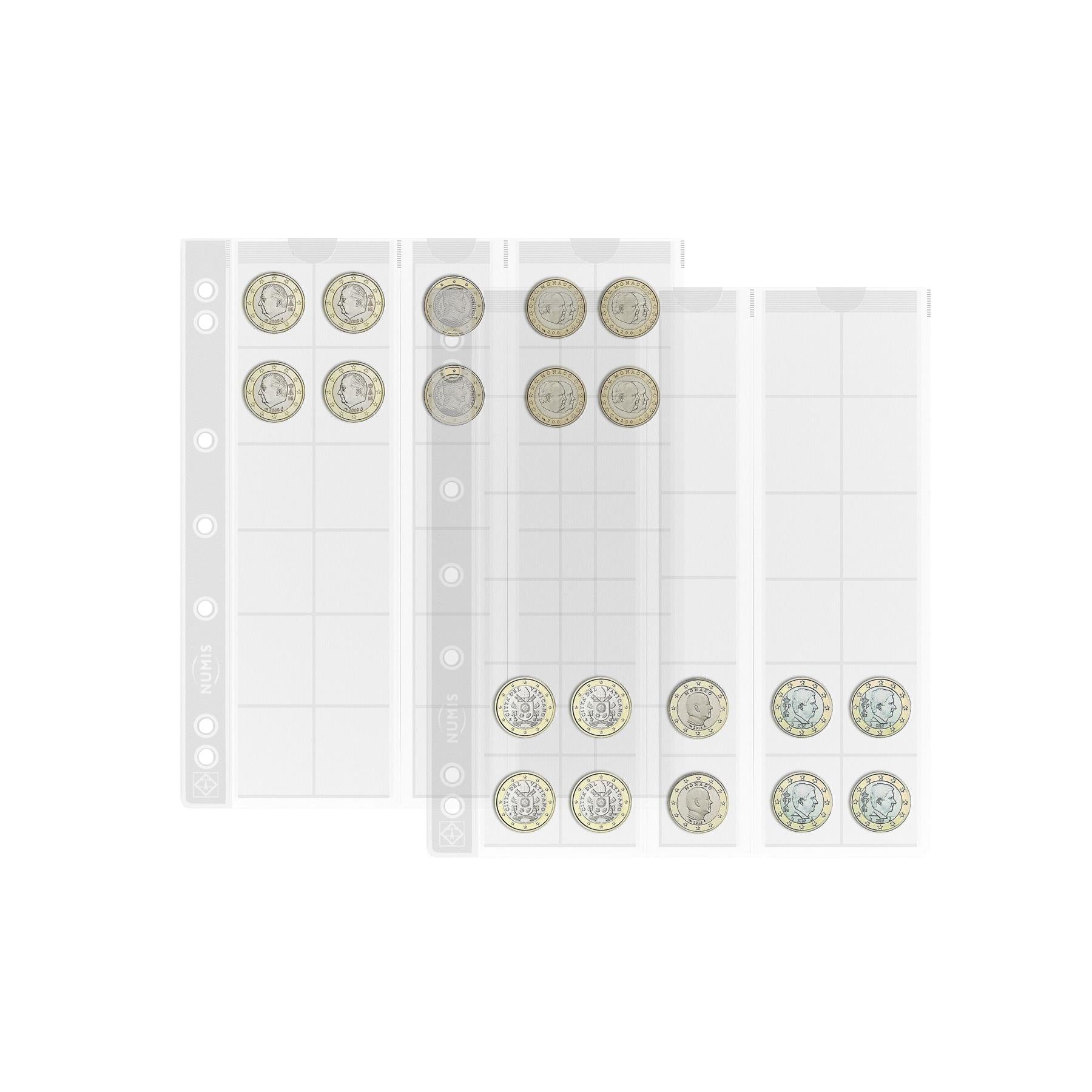 NUMIS Coin Sheets for Coin Albums | Packs of 5 | Different Pocket Configurations