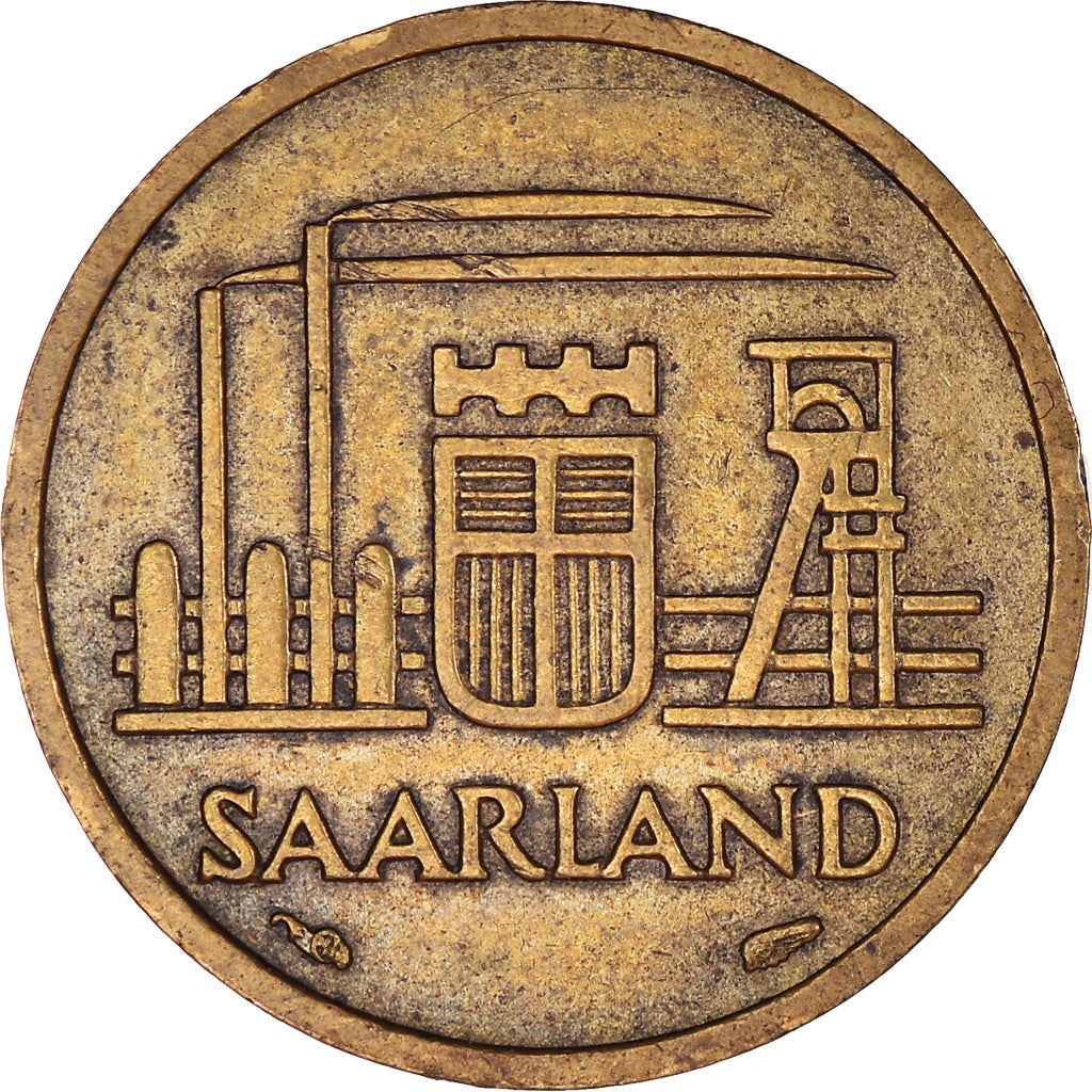 Saar | 10 Franken Coin | Industrial scene | Km:1 | 1954
