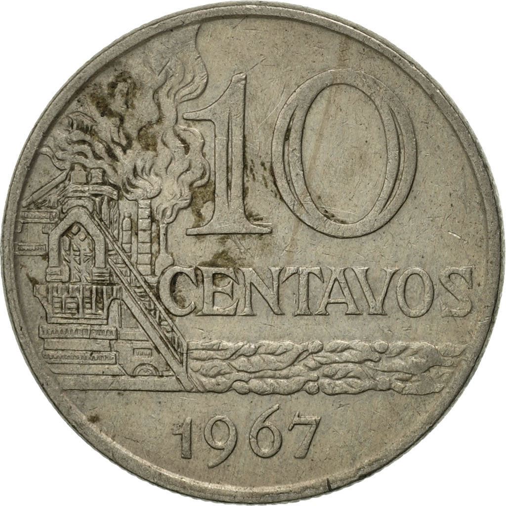 Brasil | Moneda de 10 Centavos | Efigie | Km:578 | 1967 - 1970