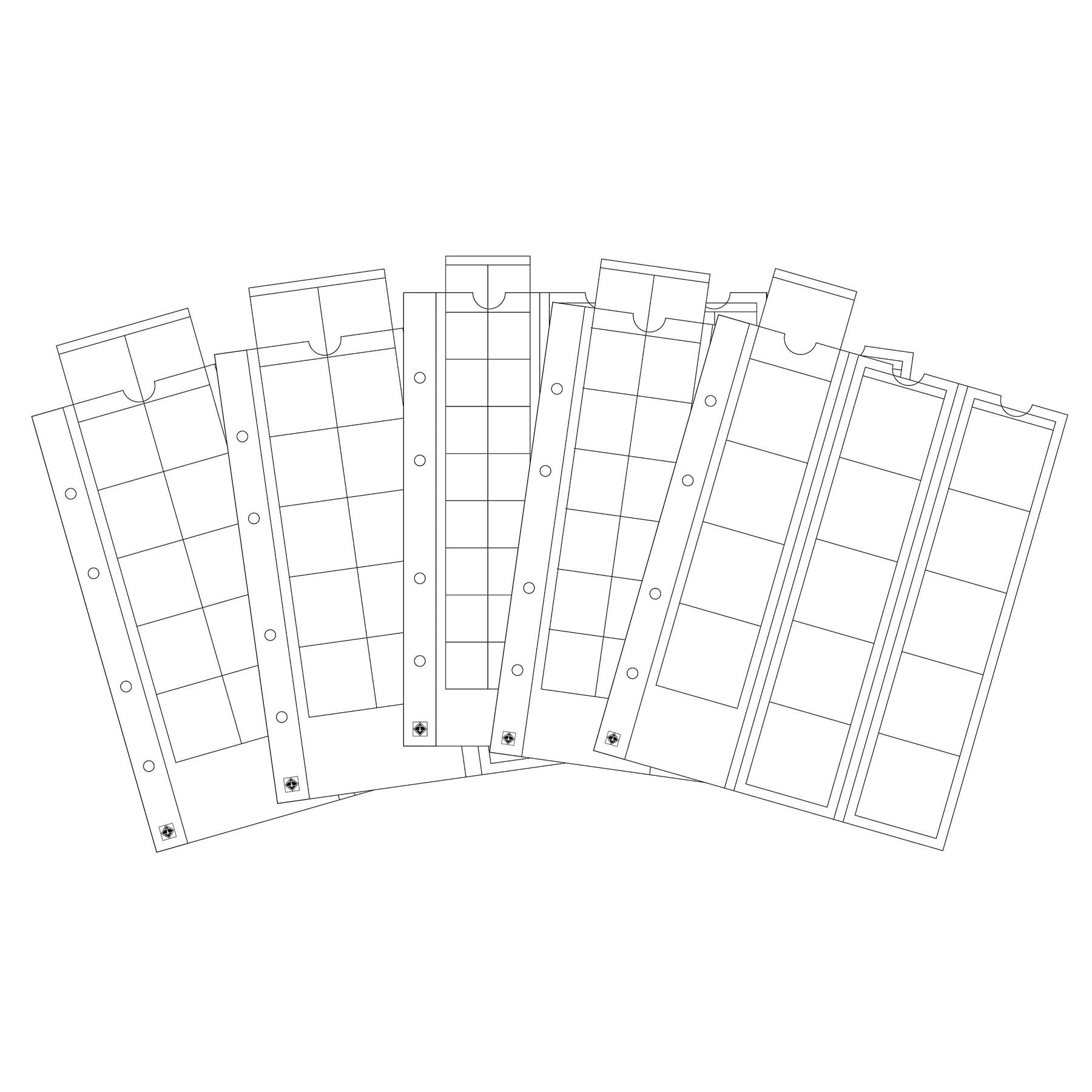 OPTIMA Coin Sheets for Ring Binders | Packs of 5 | Different Pocket Configurations