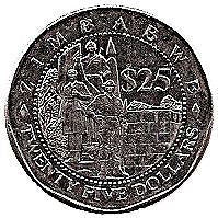 Zimbabwe 25 Dollars Coin | Bateleur Eagle | Military Monument | KM15 | 2003