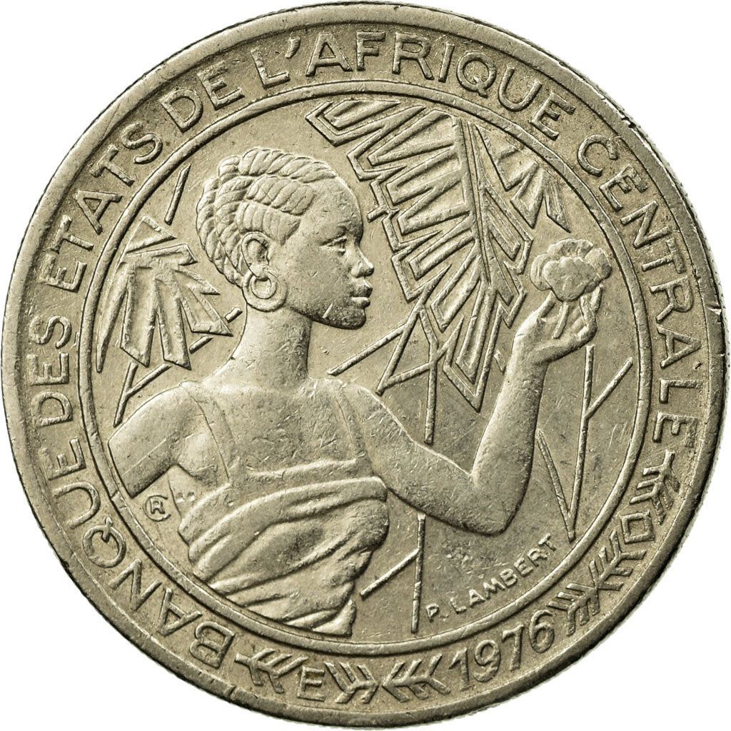 Central African States | 500 Francs Cfa Coin | Woman | Stylized Antelope | Km:12 | 1976 - 1984