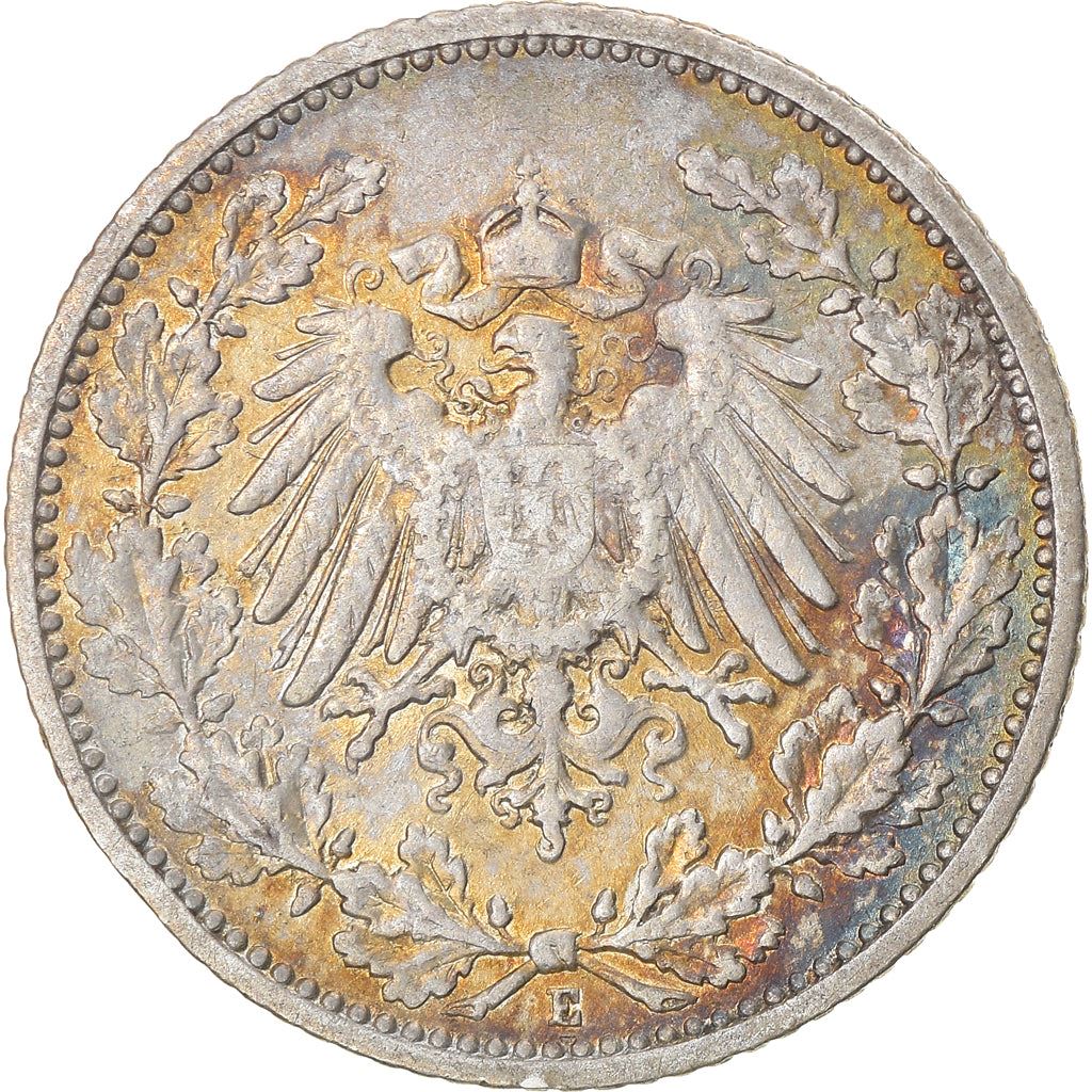 German Empire 1/2 Mark Coin | Deutsches Reich | Wilhelm II | Type 2 | KM17 | 1905 - 1919