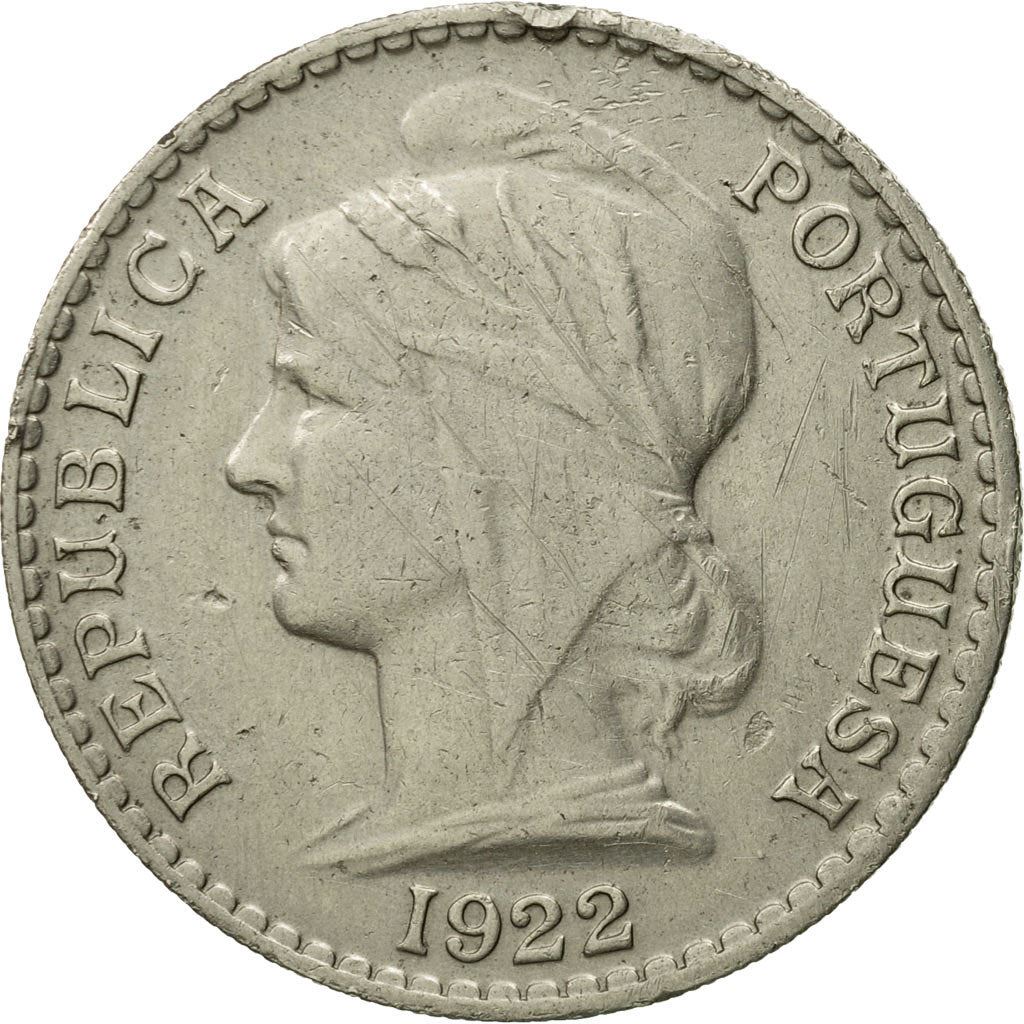 Angola | 50 Centavos Coin | Libertine | Km:65 | 1922 - 1923
