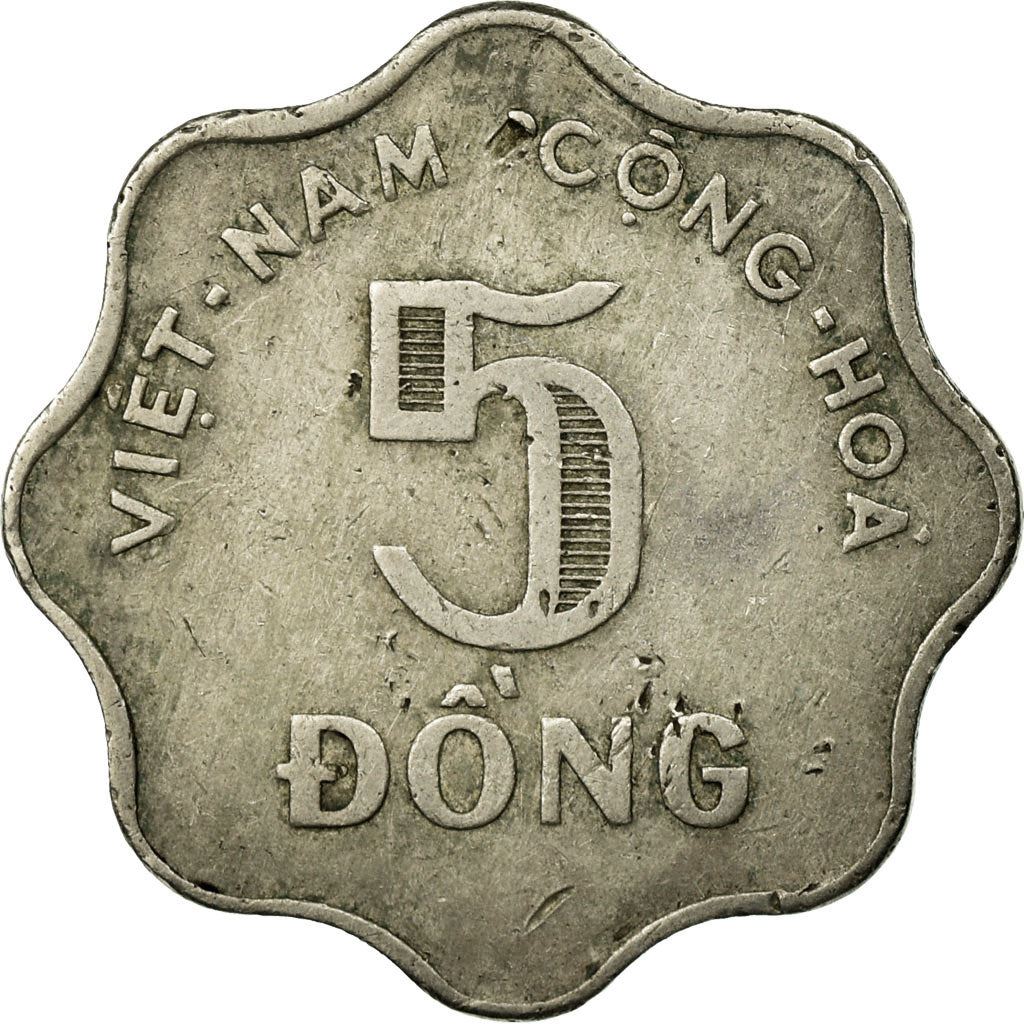 South Vietnam | 5 Dong Coin | Rice plant | Km:9 | 1966 - 1970