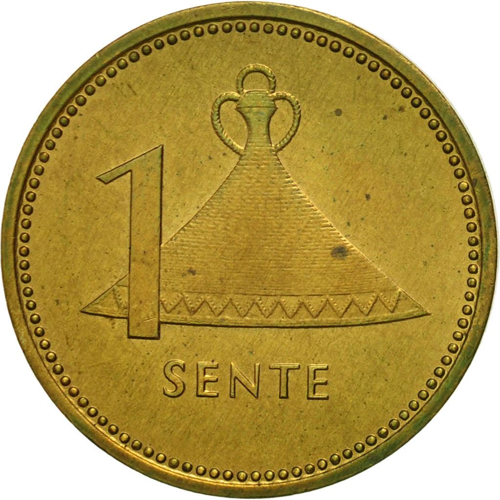 Lesotho | 1 Sente Coin | Basotho hat | Km:16 | 1979 - 1989