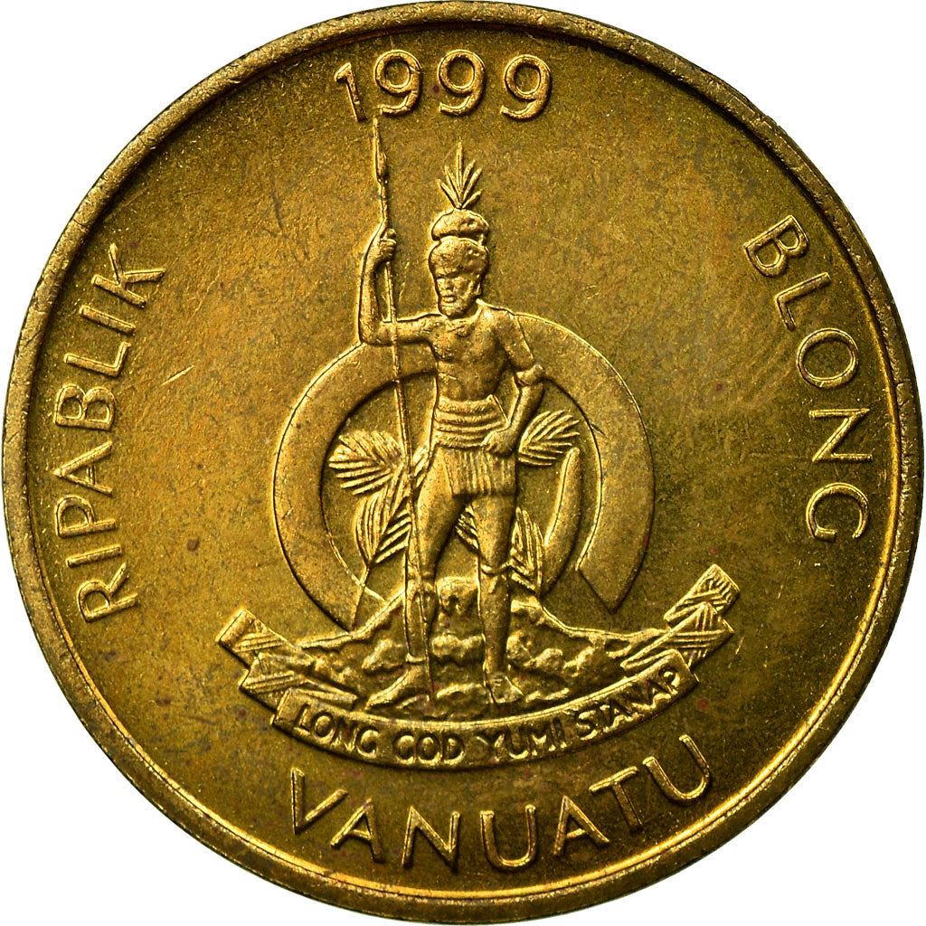 Vanuatu | 2 Vatu Coin | Melanesian Warrior | Triton Conch Shell | Km:4 | 1983 - 2002