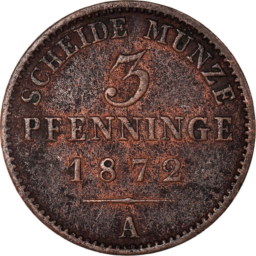 Kingdom Of Prussia | 3 Pfennigs Coin | William I | Km:482 | 1861 - 1873