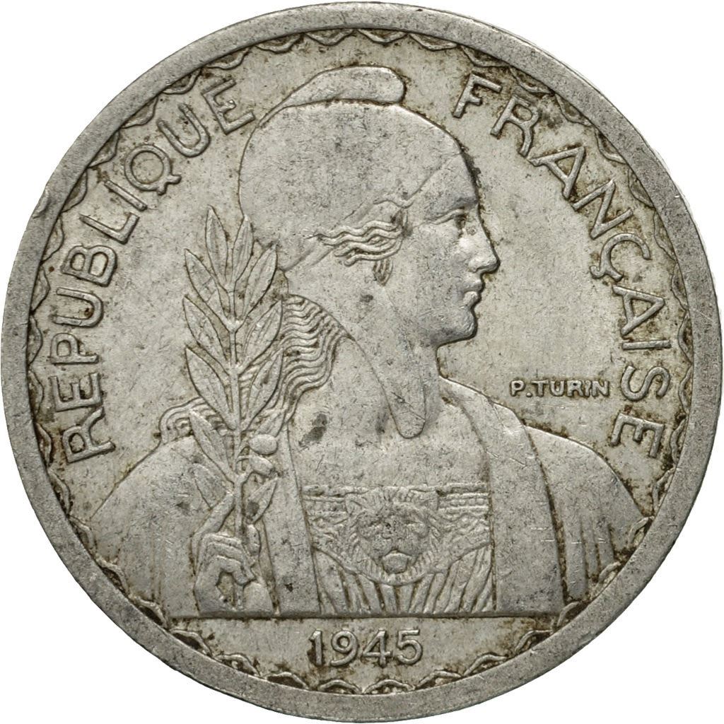French Indochina | 20 Cents Coin | Rice plant | Km:29 | 1945