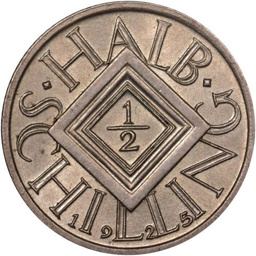 Austria | 1/2 Schilling Coin | Austrian Escutcheon | Km:2839 | 1925 - 1926