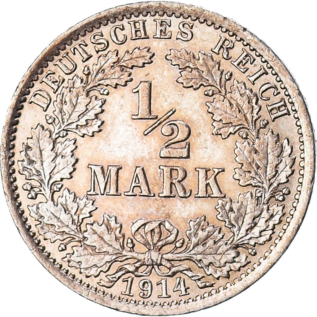 German Empire 1/2 Mark Coin | Deutsches Reich | Wilhelm II | Type 2 | KM17 | 1905 - 1919
