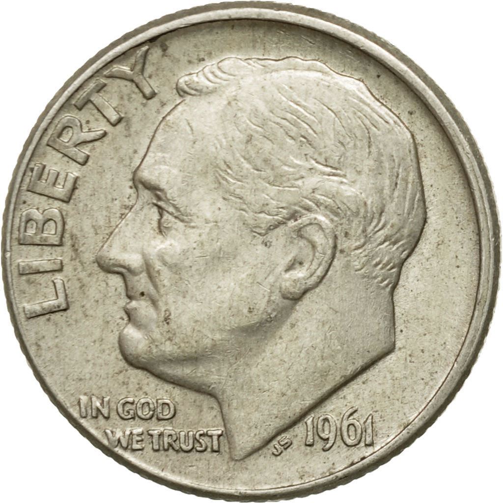 アメリカ合衆国 | 1ダイム硬貨 | フランクリン・D・ルーズベルト | KM:195 | 1946年 - 1964年