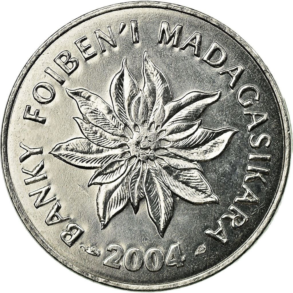 Madagascar | 1 Ariary Coin | Flower | Zebu | KM:29 | 2004 - 2021