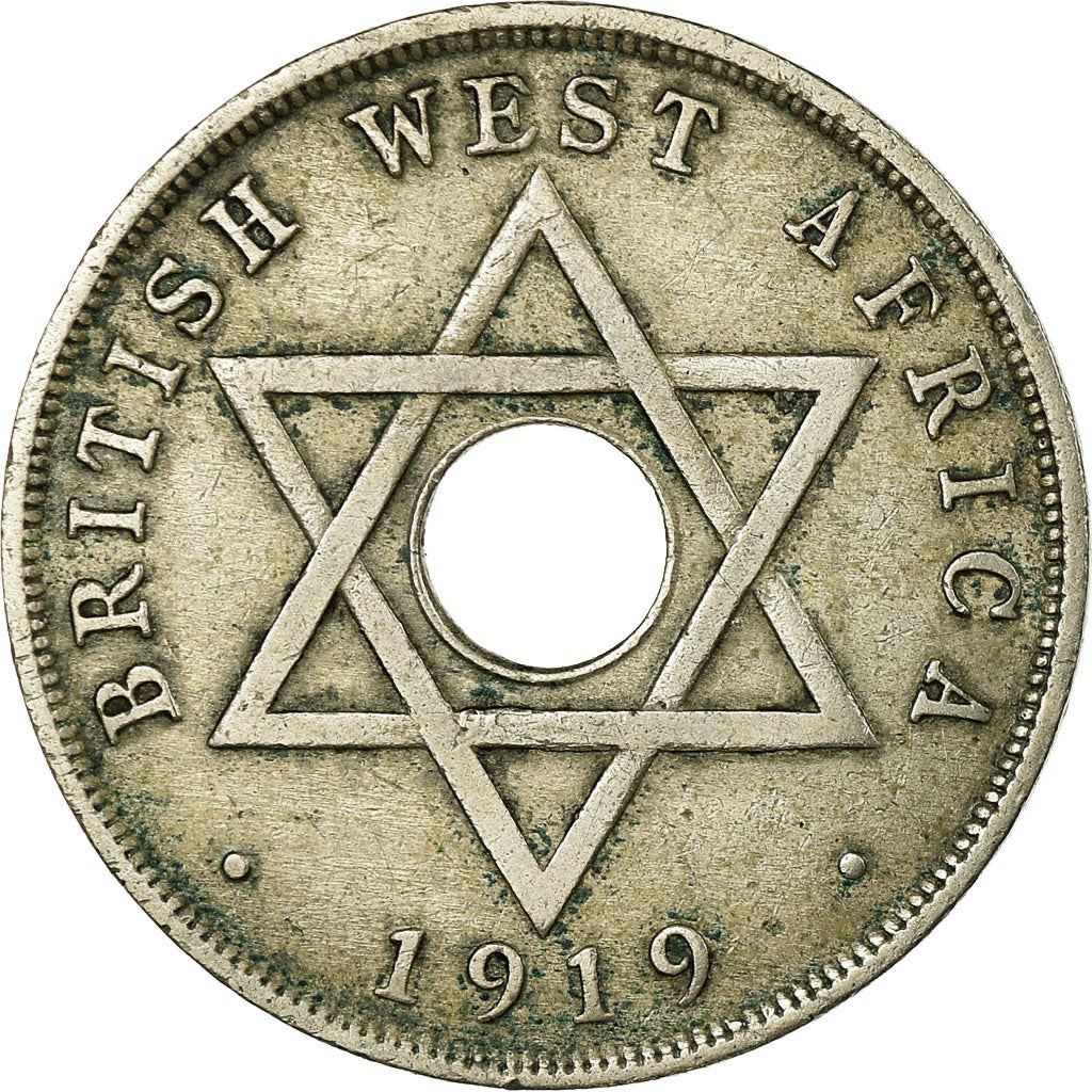 British West Africa | 1 Penny Coin | Crown | Hexagram | Km:9 | 1912 - 1936