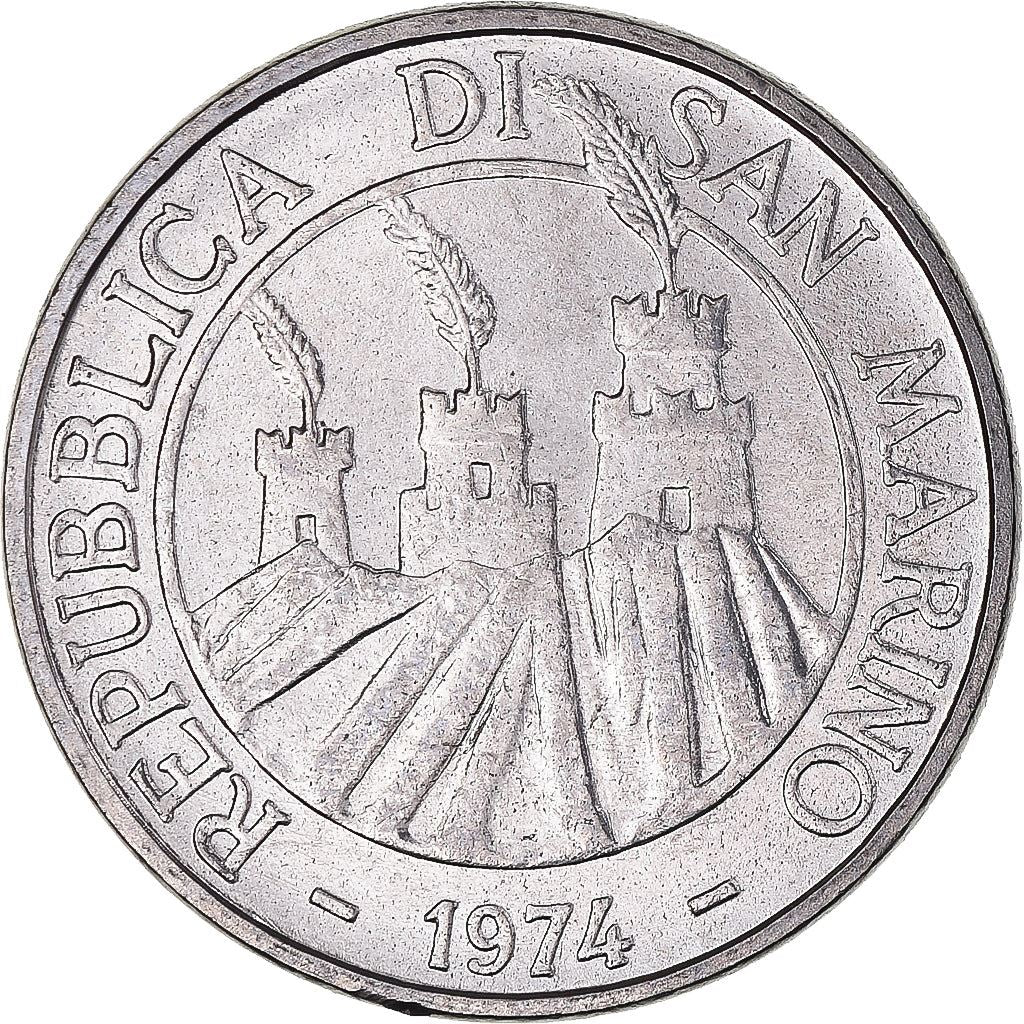 San Marino | 50 Lire Coin | Rooster | Km:35 | 1974