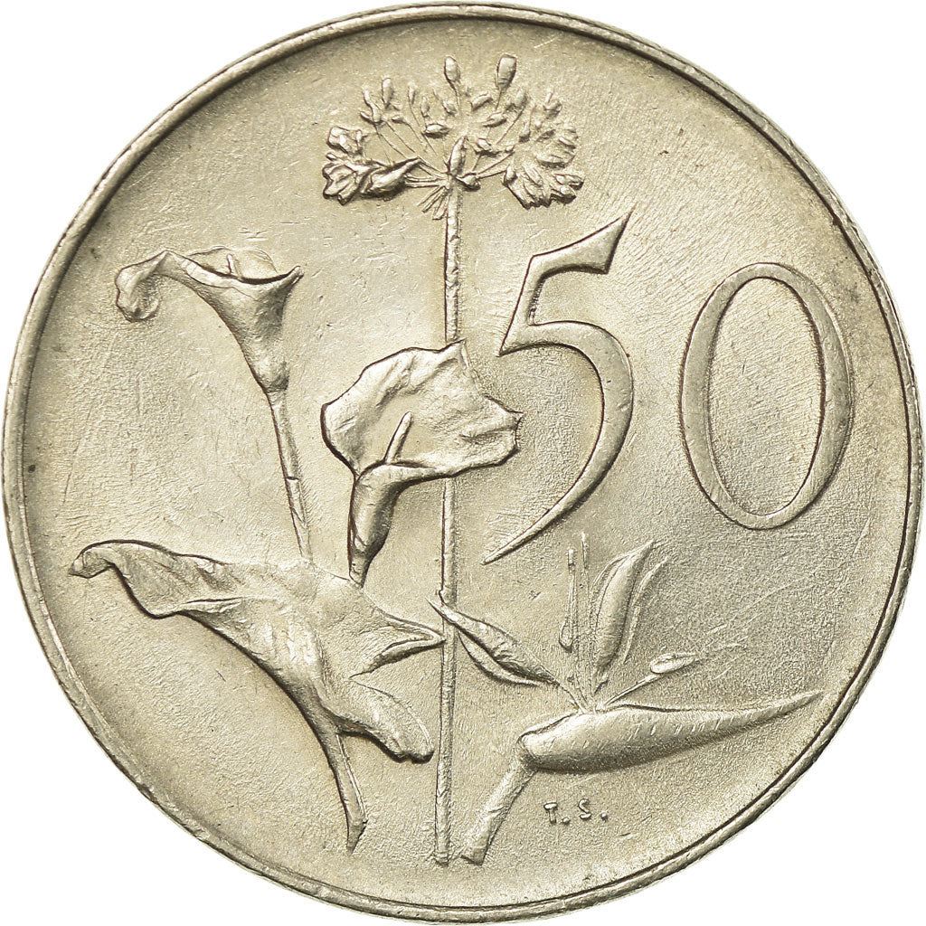 South Africa 50 Cents Coin | Charles Swart | Afrikaans Legend - SUID AFRIKA | KM79.2 | 1968